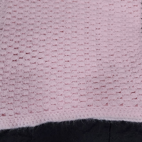 Pink Handmade Crocheted Baby Crib Stroller Blanket Afghan - Picture 4 of 6